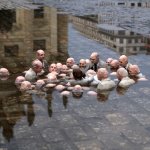 Politicans standing in water