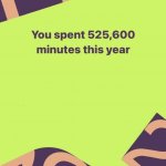 you spent 525600 minutes this year meme