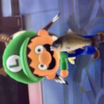 Luigi holding Fish template