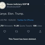 House Judiciary GOP Kanye Elon Trump Tweet deleted