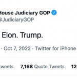House Judiciary GOP Kanye Elon Trump Tweet deleted