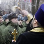 Russian Orthodox priest blesses conscripts