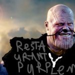 Restaurant purple man