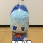 cirno fumo in bottle | REPOST FOR CIRNO; IGNORE FOR ANIMESEXUAL RIGHTS | image tagged in cirno fumo in bottle | made w/ Imgflip meme maker