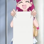 Nozomi holding a paper