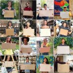 bunch o people holding signs template