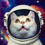 cat astronaut template