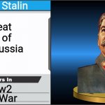 Joseph Stalin Trophy Gulag | Joseph Stalin; the great leader of Mother Russia; Ww2; Cold War | image tagged in smash bros trophy,joseph stalin,stalin,gulag,russia,soviet union | made w/ Imgflip meme maker
