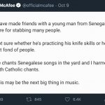 John McAfee tweet Senegalese Stabby McStabbins