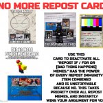No more repost card