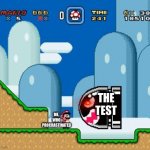 mario world | THE TEST; ME, WHO PROCRASTINATED | image tagged in mario world | made w/ Imgflip meme maker