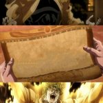Dio reads the Scroll Of Truth meme