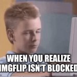 The greatest discovery of human history | WHEN YOU REALIZE IMGFLIP ISN'T BLOCKED | image tagged in gifs,imgflip | made w/ Imgflip video-to-gif maker