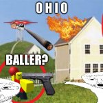 O  H  I  O | O H I O; BALLER? | image tagged in the backrooms,ohio | made w/ Imgflip meme maker