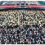 Traffic jam at China toll