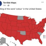 Terrible maps spelling of color meme
