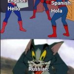 English German Spanish Russian hello