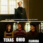 Always you three | FLORIDA; TEXAS; OHIO | image tagged in always you three,ohio,florida,texas | made w/ Imgflip meme maker