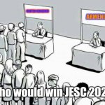 UK will 100% win Junior Eurovision this year | UNITED KINGDOM; ARMENIA; Who would win JESC 2022? | image tagged in two lines,funny,eurovision,uk,freya skye | made w/ Imgflip meme maker