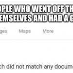 I hope your mental health is good today | PEOPLE WHO WENT OFF THEIR MEDS BY THEMSELVES AND HAD A GOOD RESULT | image tagged in google no results | made w/ Imgflip meme maker