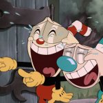 Cuphead and mugman laughing template