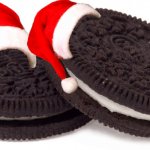 santa oreos | image tagged in oreos,the quick brown fox jumps over the lazy dog | made w/ Imgflip meme maker