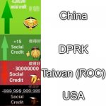 POV: Your Relationship According to Zhong Xina | USSR; China; DPRK; Taiwan (ROC); USA; BTS | image tagged in zhong xina,social credit,bts | made w/ Imgflip meme maker