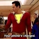 Shazam Charging phones GIF Template