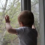 kid looking out window template