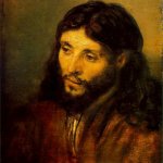 Rembrandt's Head of a Young Jew as Christ template