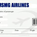 MSMG Airlines Boarding Pass template