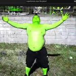 Green Fat man dancing GIF Template