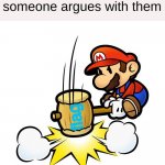 Flag comment | Imgflip users when someone argues with them; flag | image tagged in memes,mario hammer smash,flag,gottem,banned,why are you reading the tags | made w/ Imgflip meme maker