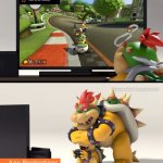 Bowser Covering Bowser Jr's Innocent Eyes