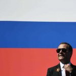 Cool Medvedev with Russian flag meme