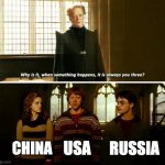 *Insert Amazing Title Here* | RUSSIA; CHINA; USA | image tagged in always you three | made w/ Imgflip meme maker