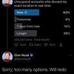 Elon Musk sorry too many options poll