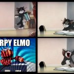 Derpy Elmo | DERPY ELMO | image tagged in tom and jerry book,tom and jerry,derpy,elmo,sesame street,book | made w/ Imgflip meme maker