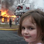 Girl and the burning house