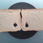 Surprised Plate with bread as eyes