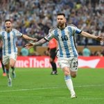 Lionel Messi scores in the World Cup
