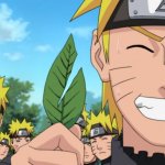 Naruto and his almost half-cut leaf meme