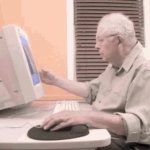 Old Person COmputer GIF Template