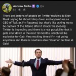 Andrew Torba of Gab dunks on Twitter