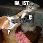 Two cats fighting for real | RA_IST; C; P | image tagged in two cats fighting for real | made w/ Imgflip meme maker