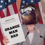 Sloth Orange Man Bad meme