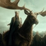 Thranduil on moose (The Hobbit)