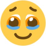 Holding tears emoji + smile