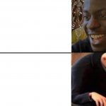 Black guy happy gru disappointed template