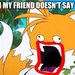 no homo guys | ME WHEN MY FRIEND DOESN'T SAY NO HOMO | image tagged in draw a face on tails | made w/ Imgflip meme maker